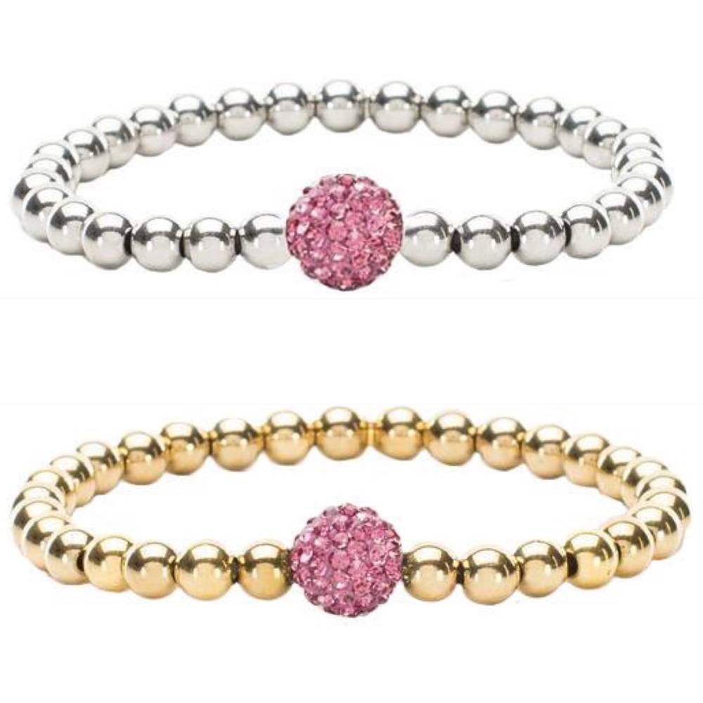 Hand Crafted Pink Frosted Bead Bracelets - Picture 2 of 5